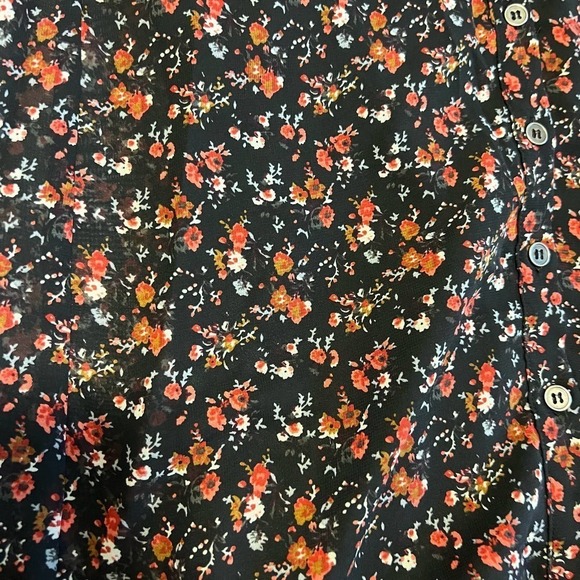 Black Poppy sheer black floral button down dress XS - Picture 10 of 10